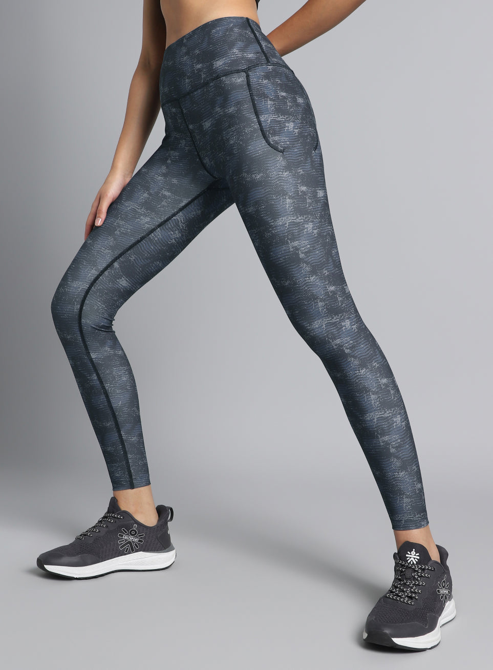 Women's Black Printed Train All Day COMFlex Tights