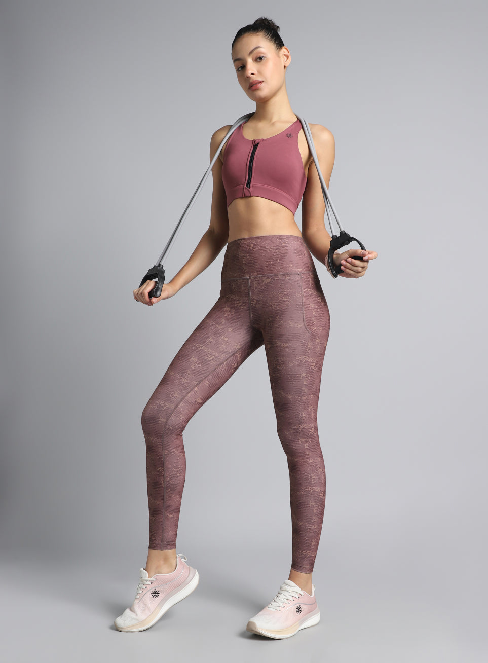 Women's Pink Printed Train All Day COMFlex Tights