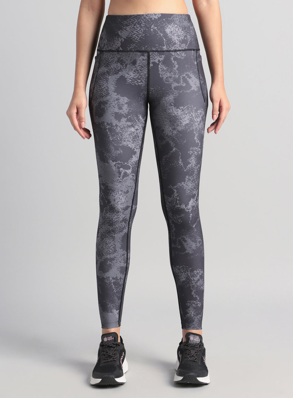 Women's Black Printed Train All Day COMFlex Tights