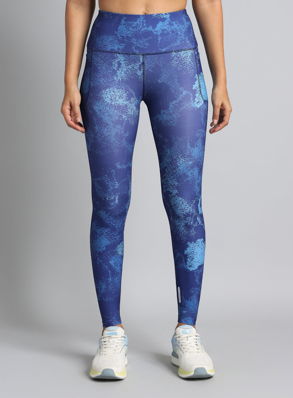 Women's Blue Printed Train All Day COMFlex Tights