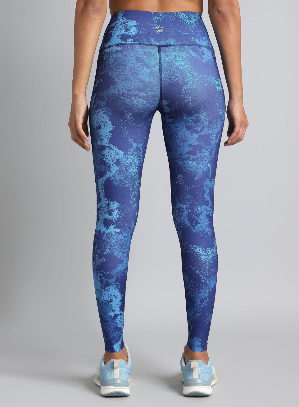 Women's Blue Printed Train All Day COMFlex Tights