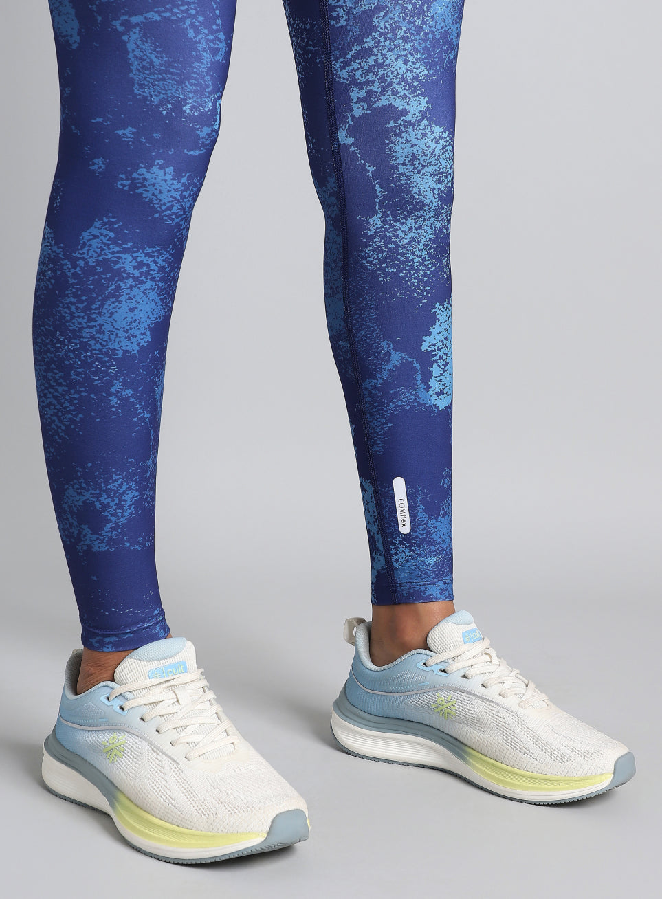 Women's Blue Printed Train All Day COMFlex Tights