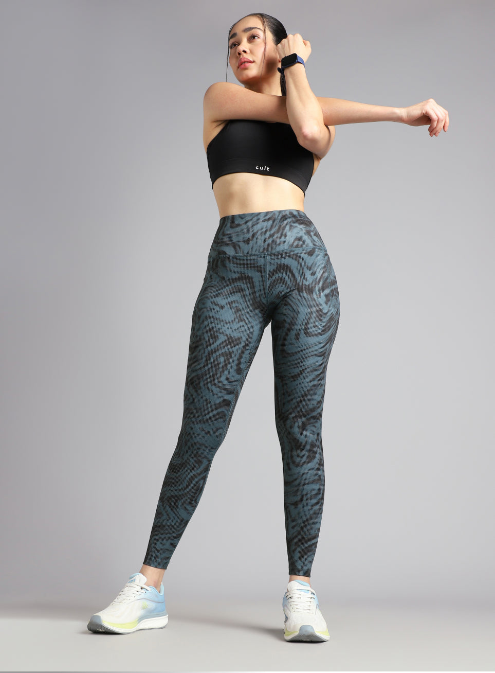 Women's Teal Printed Train All Day COMFlex Tights