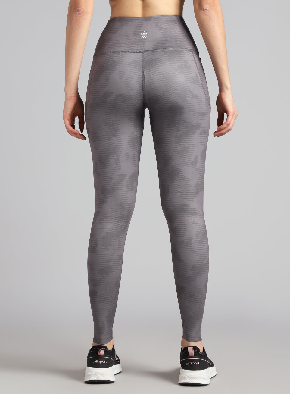Women's Grey Printed Train All Day COMFlex Tights