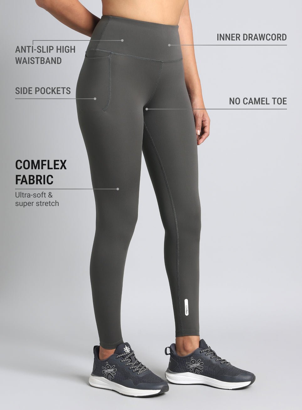 Women's Dark Grey Train All Day COMFlex Tights