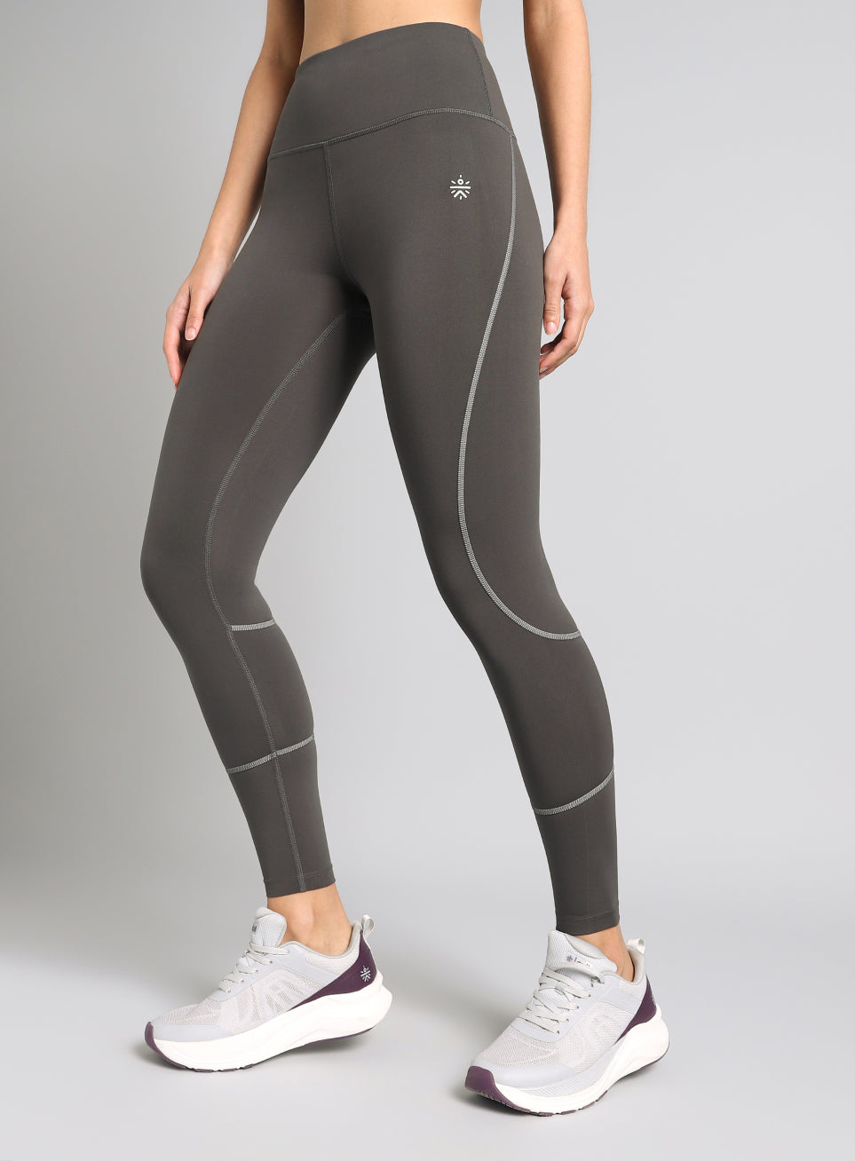 Women's Dark Grey Absolute Fit Solid Running Tights