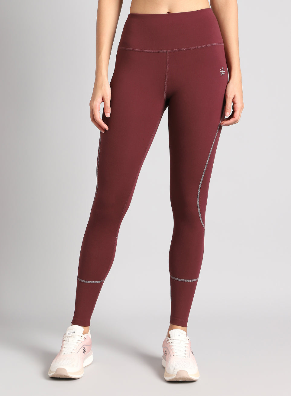 Women's Brown Absolute Fit Solid Running Tights