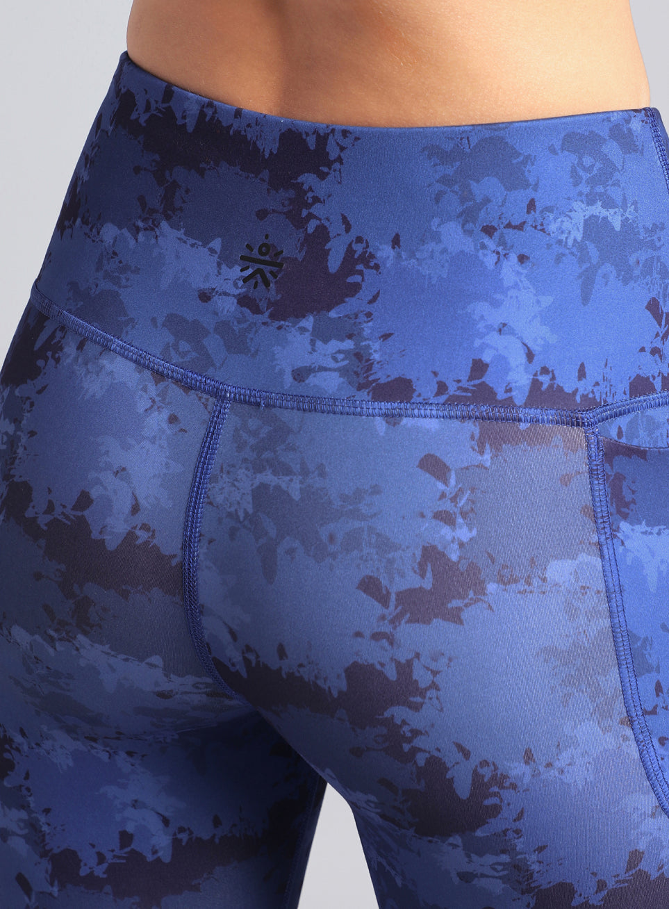 Women's Blue Printed Performance Tights