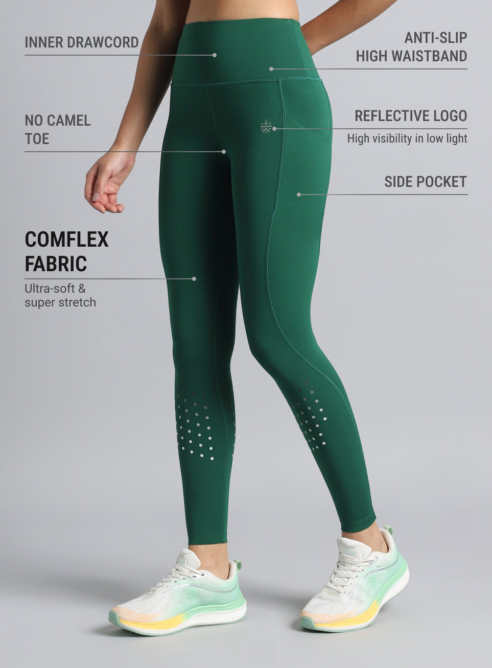 Women's Green Ultimate Run COMFlex Tights