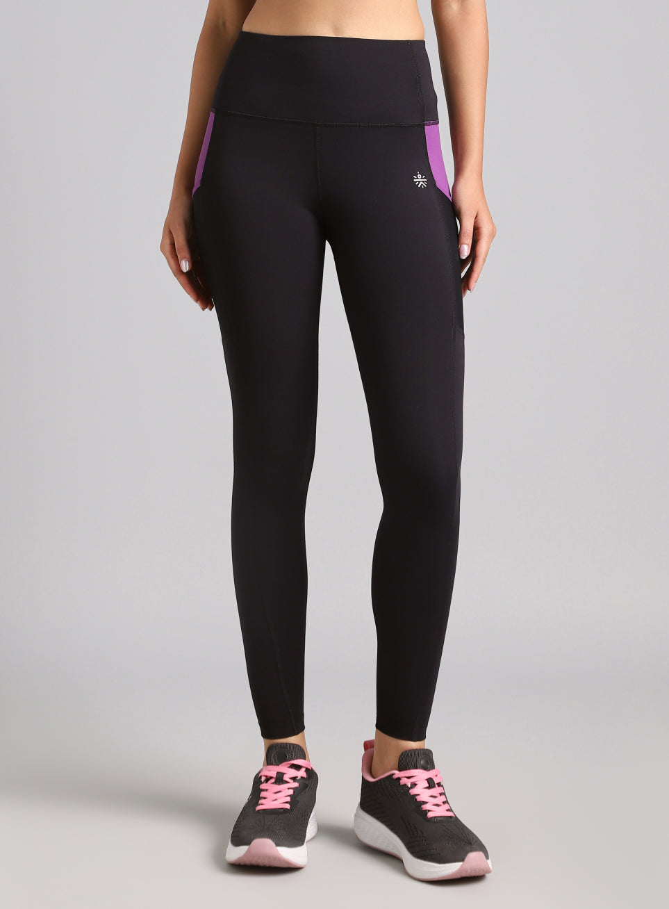 Women's Black AbsoluteFit Neon Pop Leggings with Side Pockets