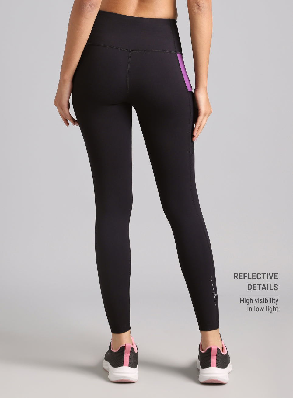 Women's Black AbsoluteFit Neon Pop Leggings with Side Pockets