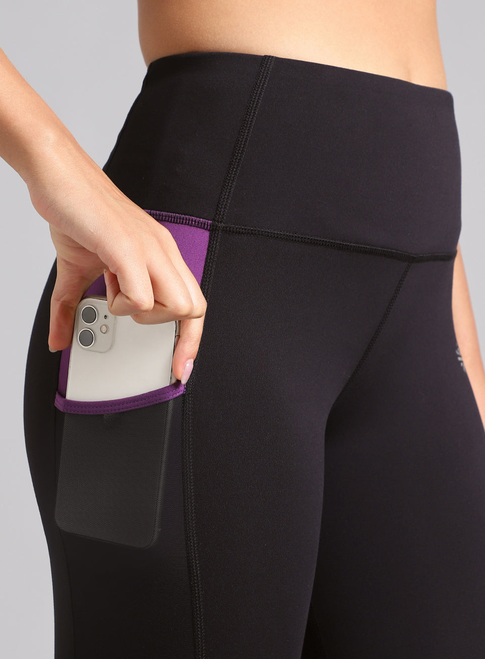 Women's Black AbsoluteFit Neon Pop Leggings with Side Pockets