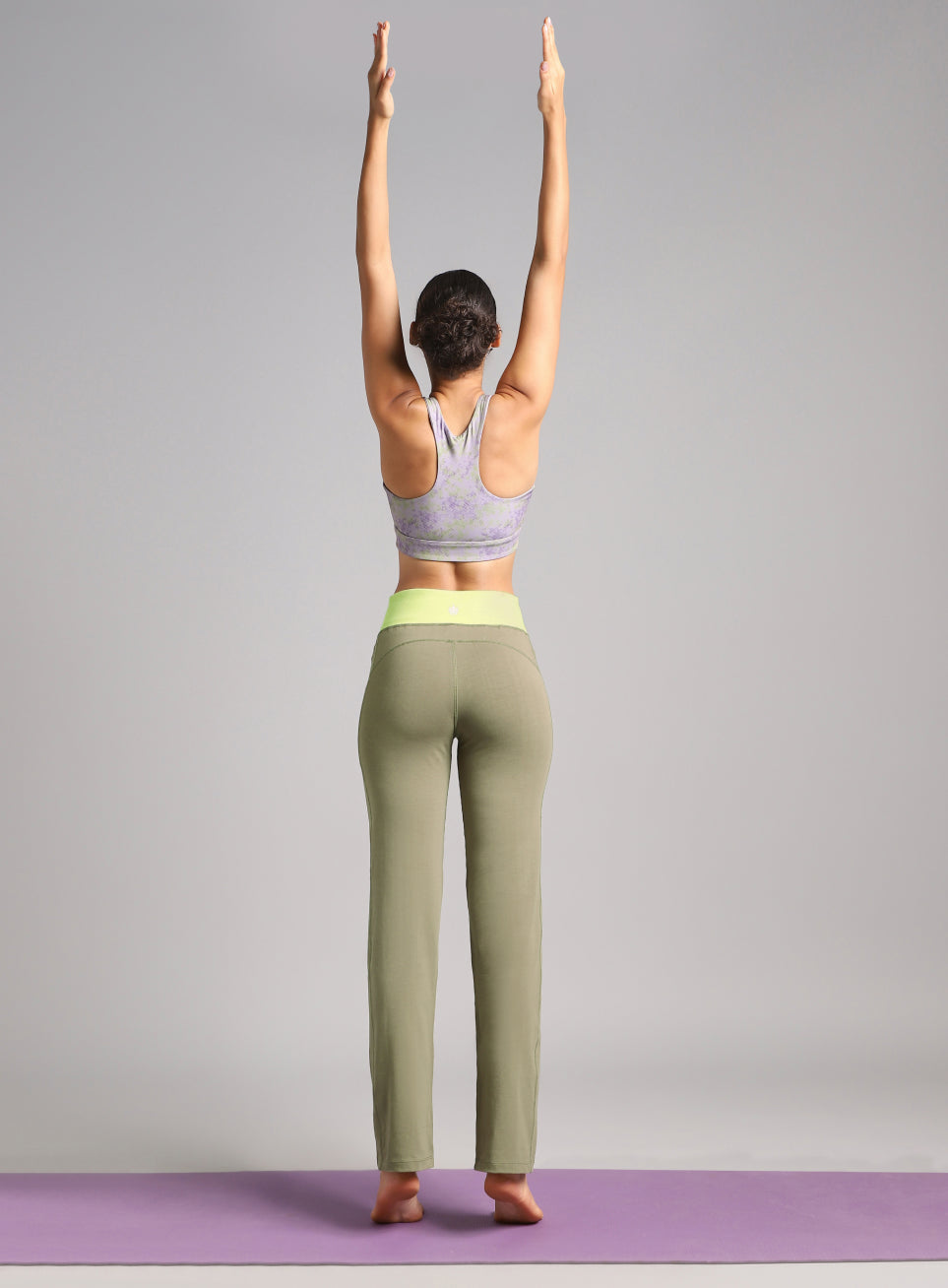 Women's Olive Yoga Straight Fit Trackpants