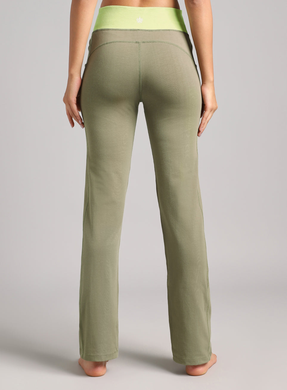 Women's Olive Yoga Straight Fit Trackpants