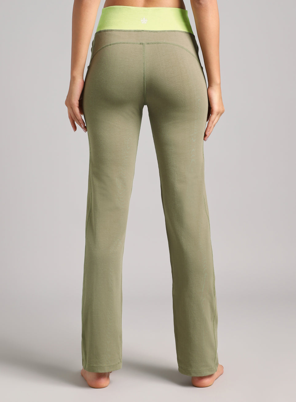 Women's Olive Yoga Straight Fit Trackpants