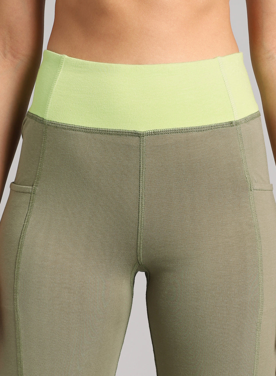 Women's Olive Yoga Straight Fit Trackpants