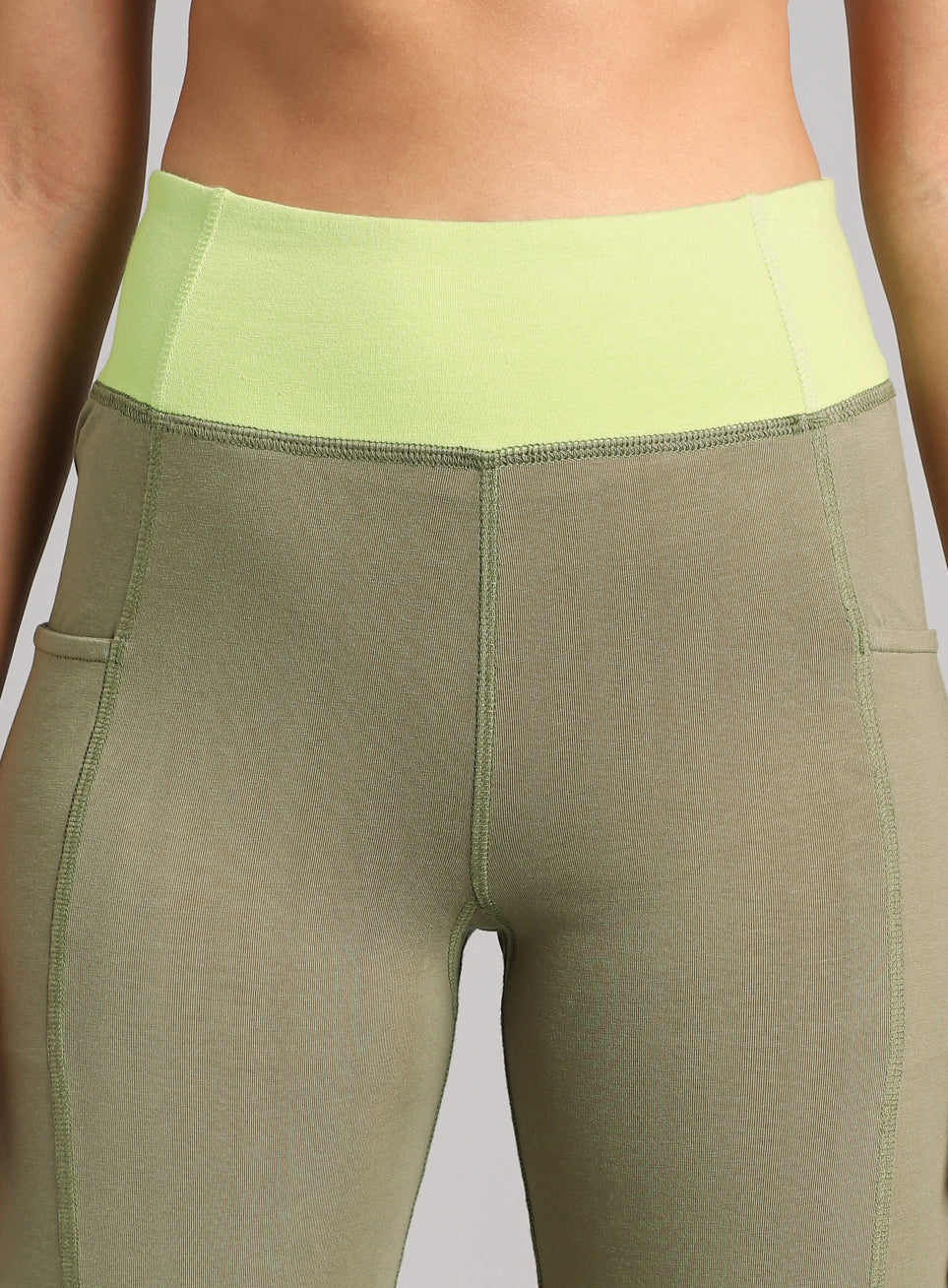 Women's Olive Yoga Straight Fit Trackpants