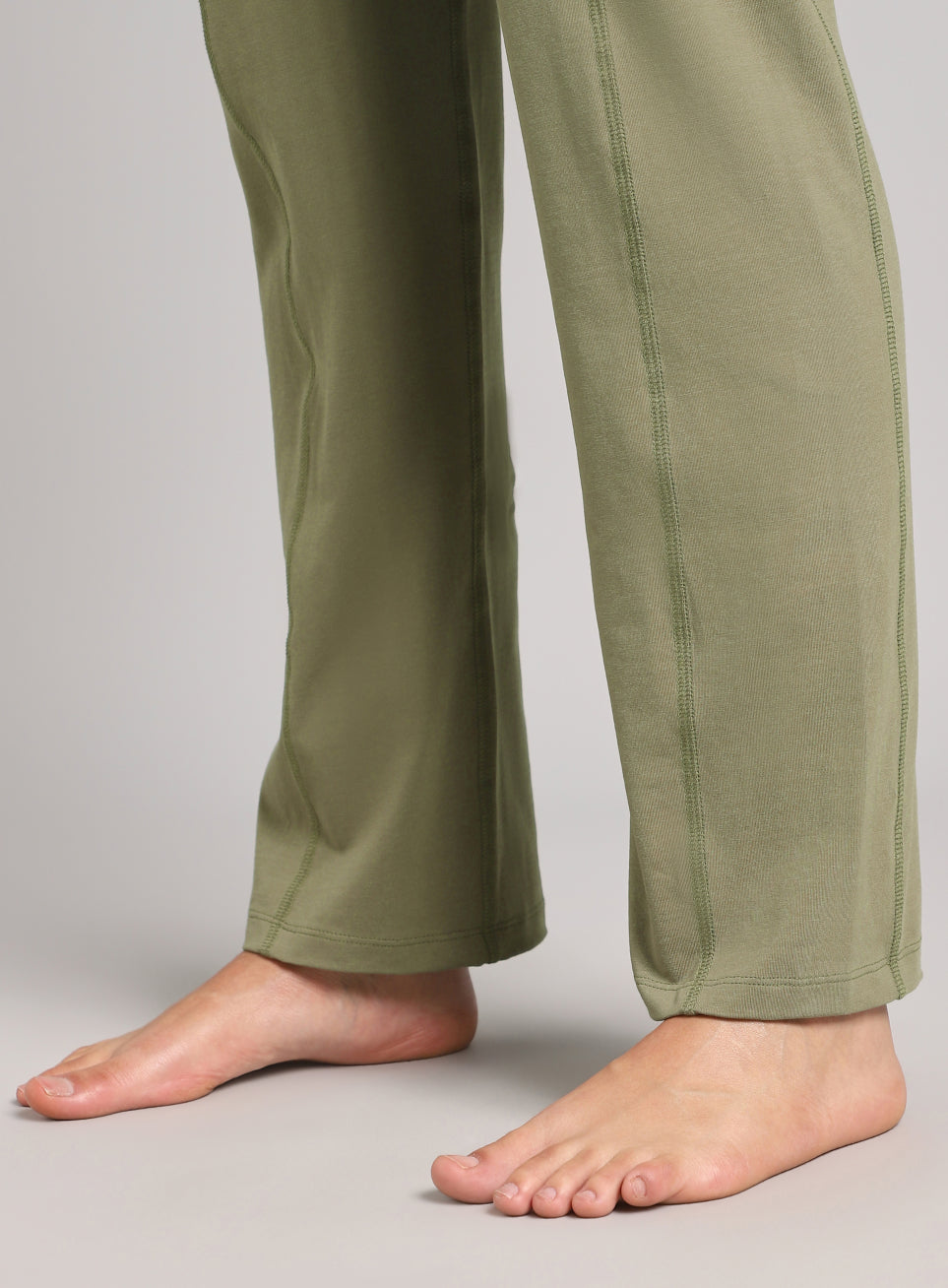 Women's Olive Yoga Straight Fit Trackpants