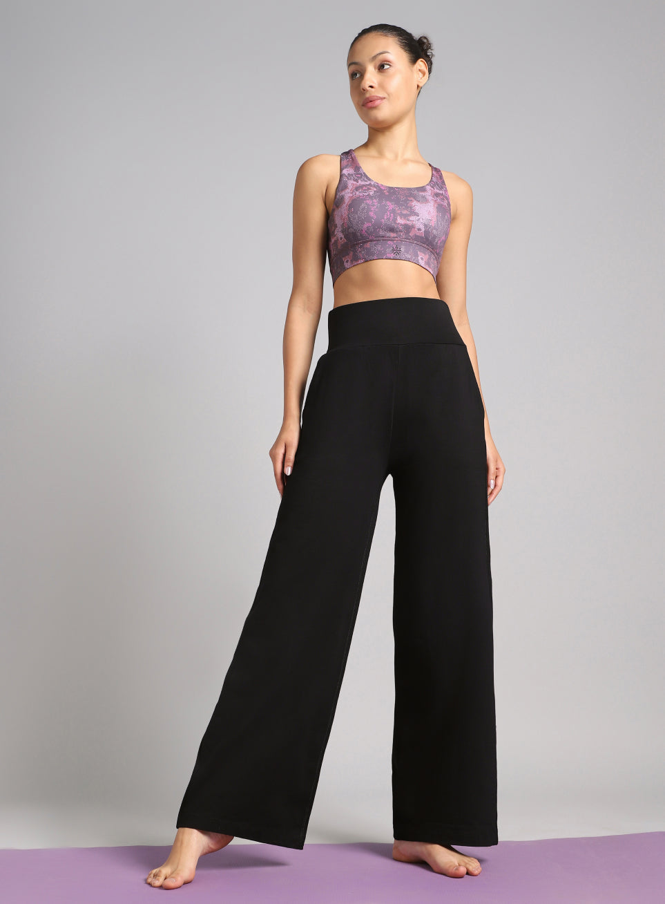 Women's Black Flow Form Yoga Straight Pants