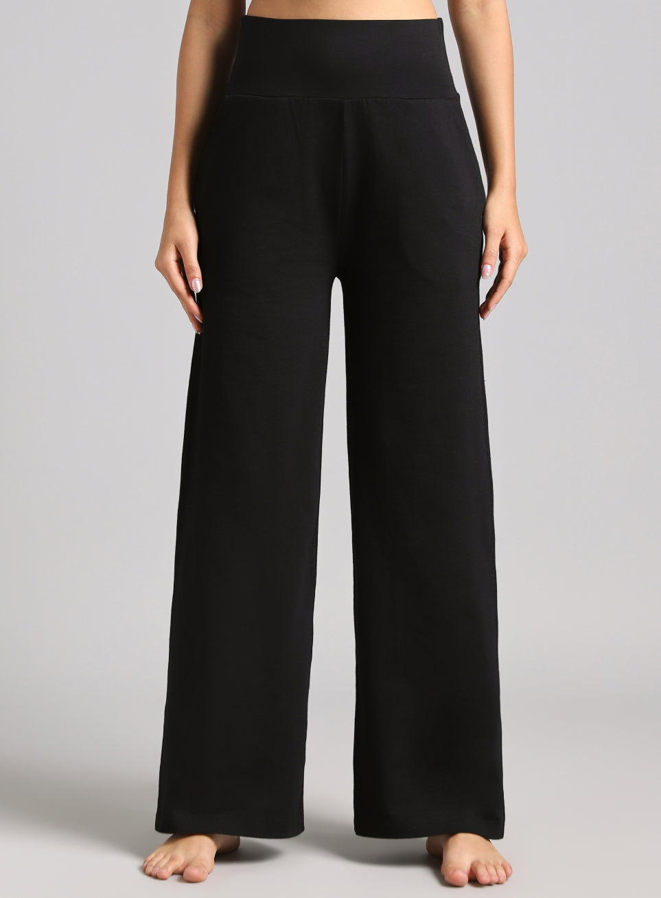 Women's Black Flow Form Yoga Straight Pants