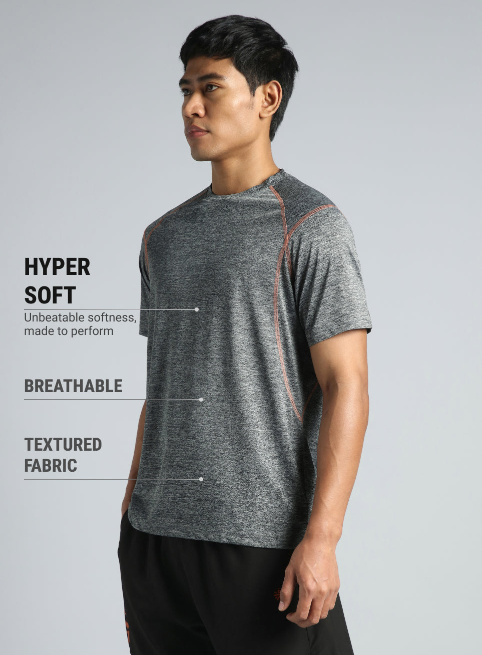 Men's Grey Train Day Performance T-shirt