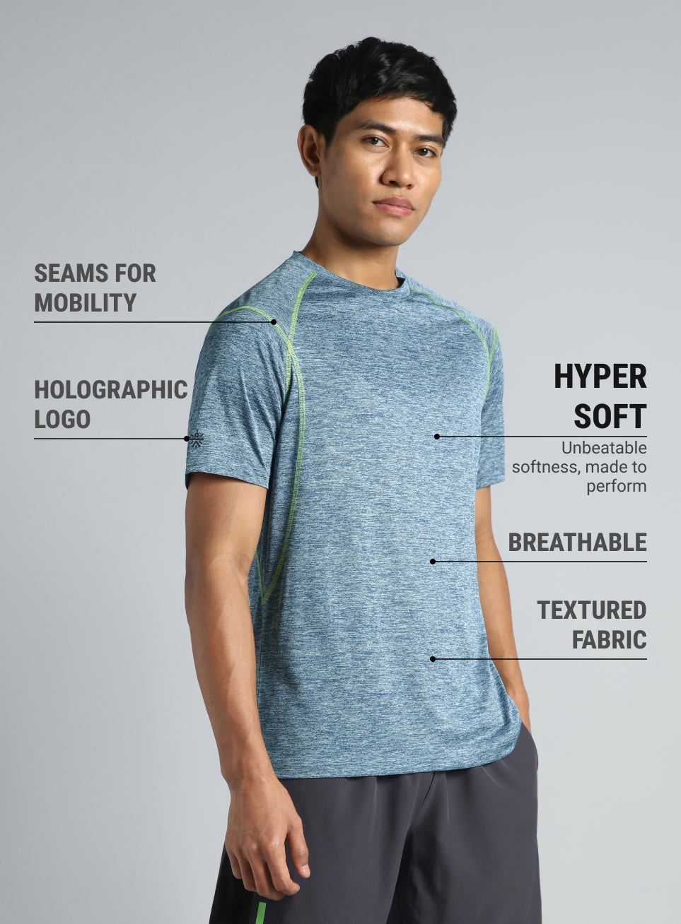 Men's Blue Train Day Performance T-shirt