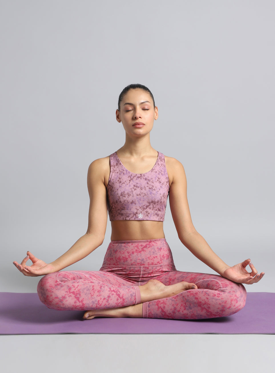 Women's Pink Reversible Yoga High Support Bra