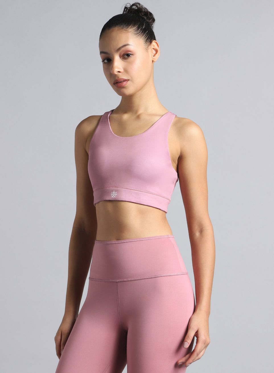 Women's Pink Reversible Yoga High Support Bra
