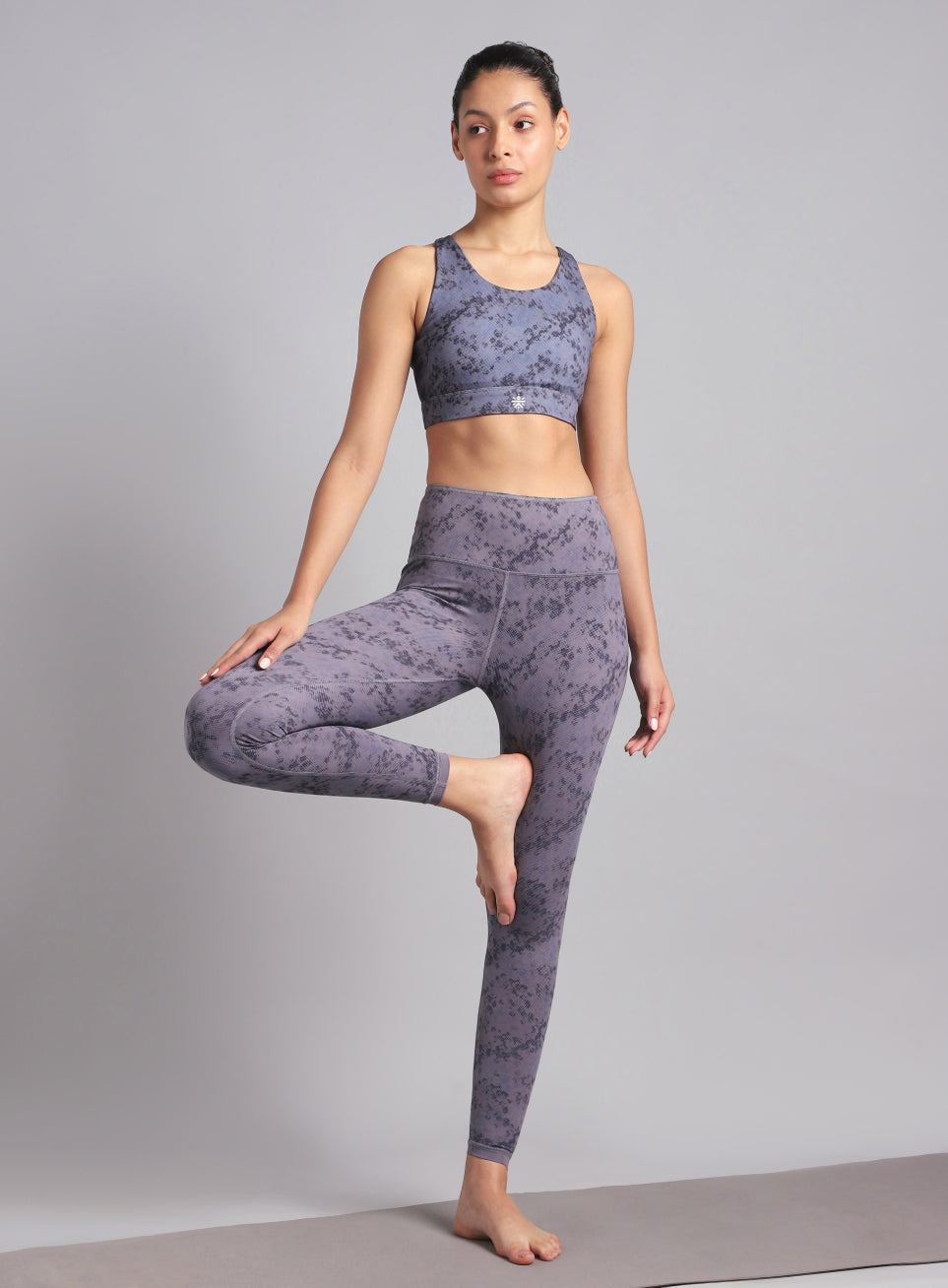 Women's Dark Grey Reversible Yoga High Support Bra