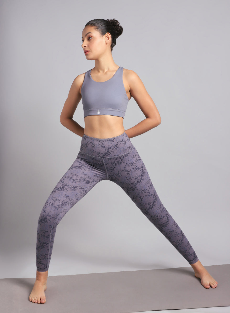 Women's Dark Grey Reversible Yoga High Support Bra