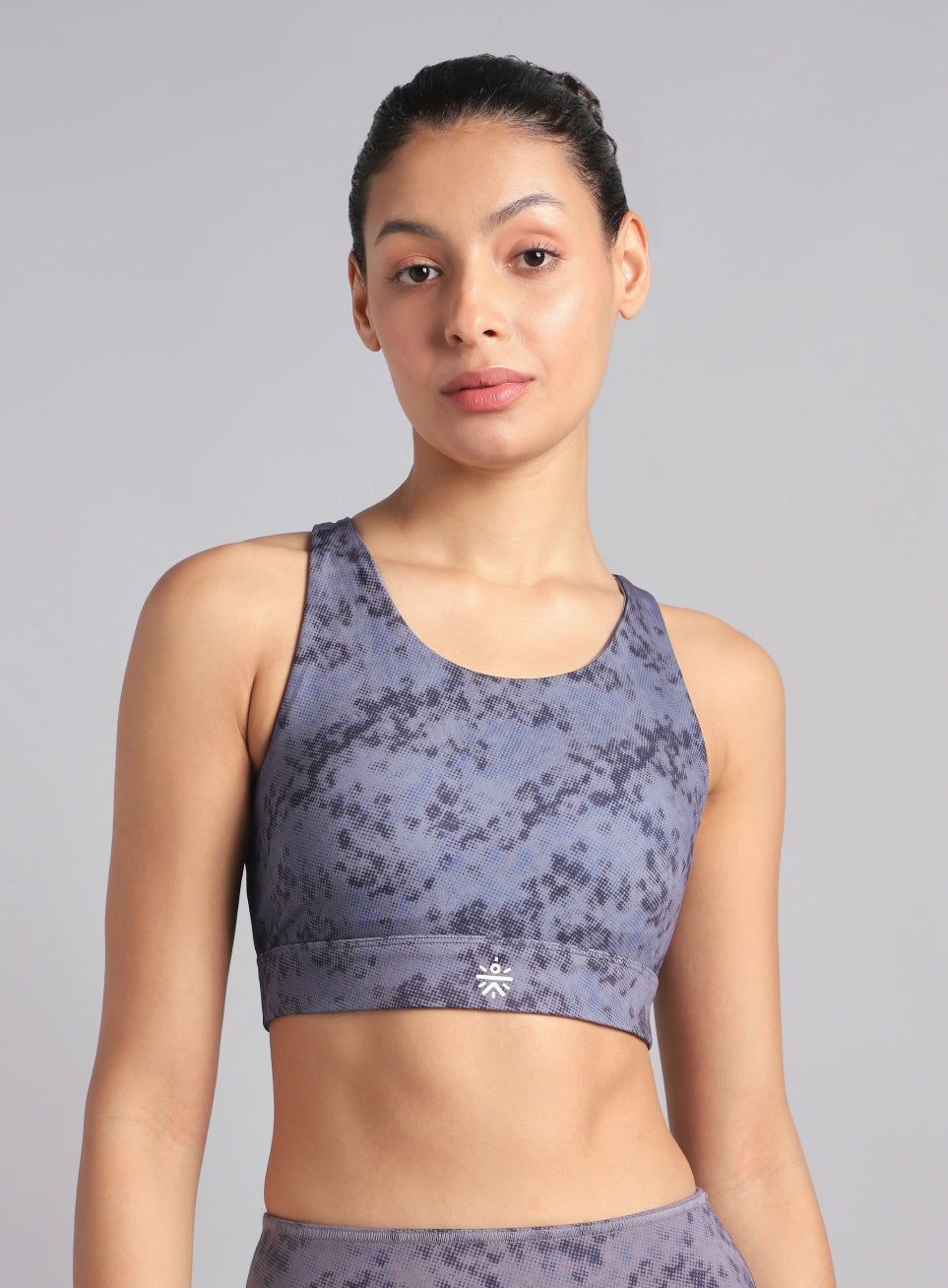 Women's Dark Grey Reversible Yoga High Support Bra