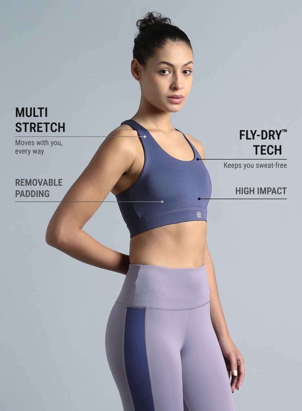 Women's Purple Yoga Flow High Support Bra