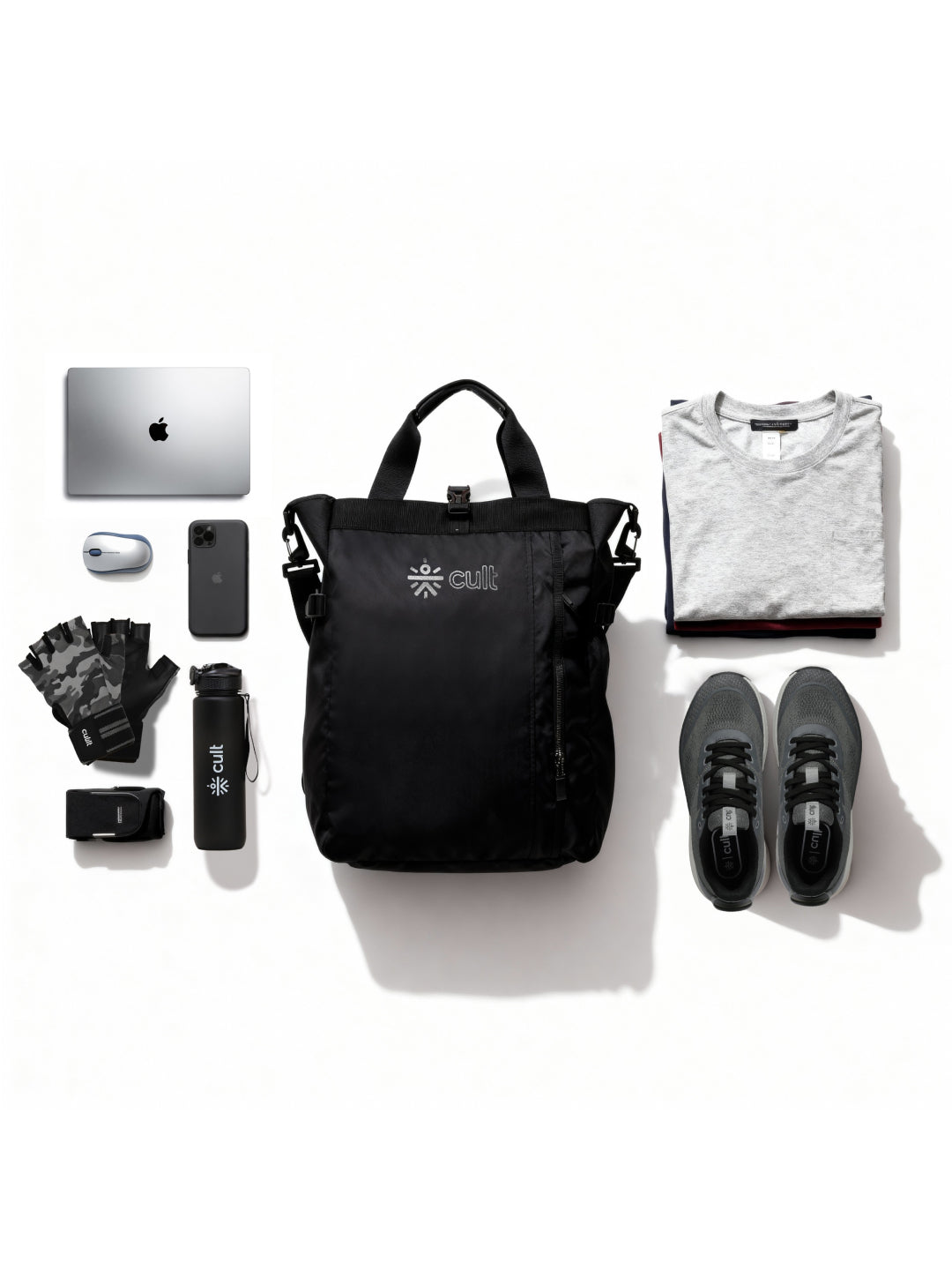 Work to Play Laptop Backpack 35L - Water-Repellent, Multi-Functional Bag with Trolley Sleeve & Shoe Cover Black