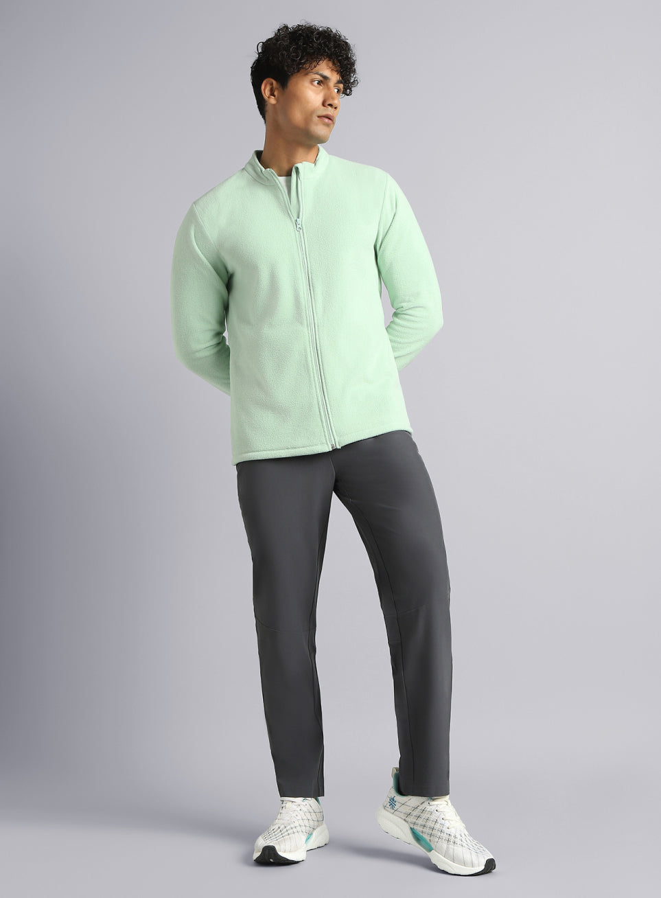 Men's Light Green Performance Pro Training Fleece Jacket