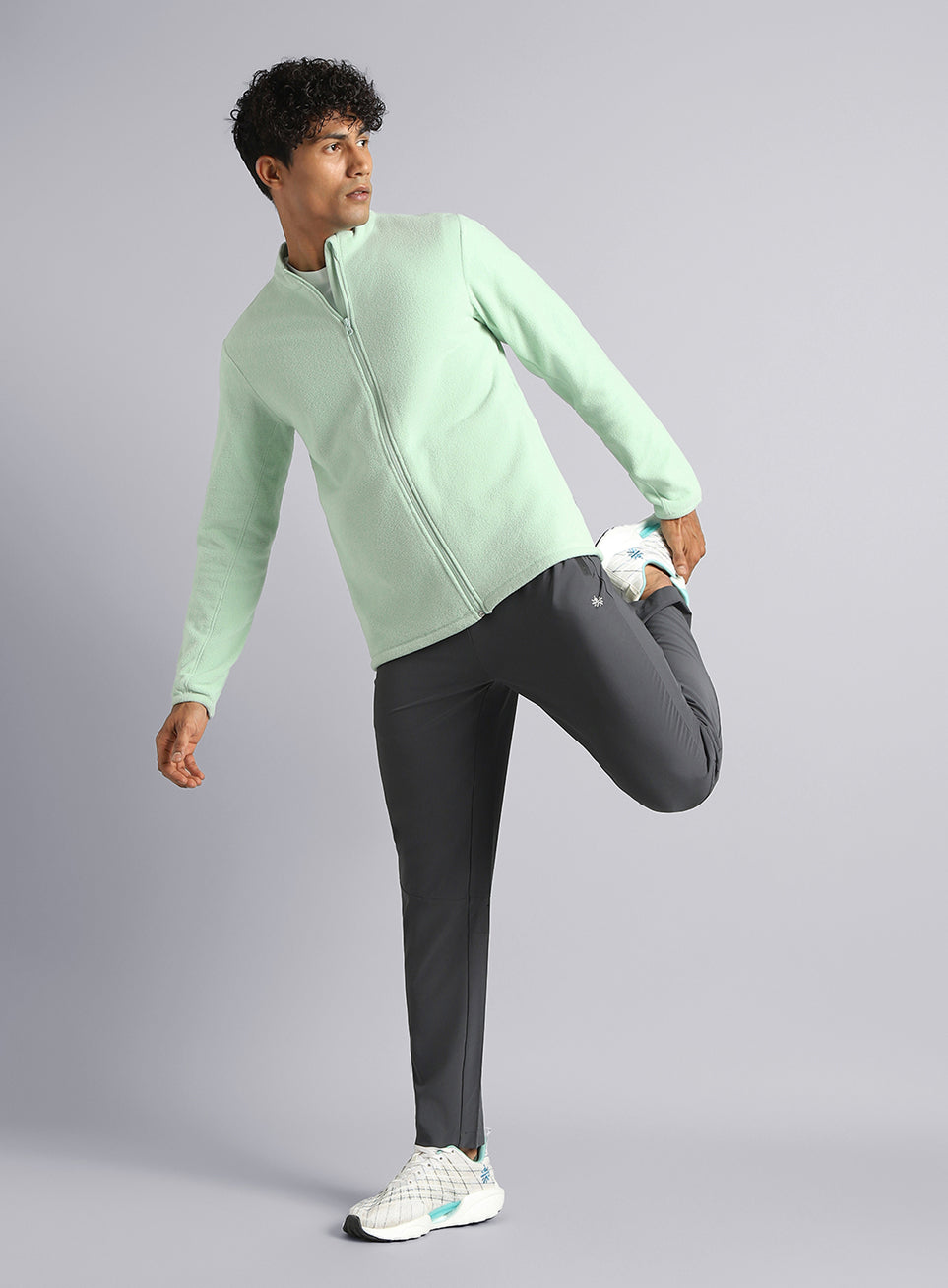 Men's Light Green Performance Pro Training Fleece Jacket