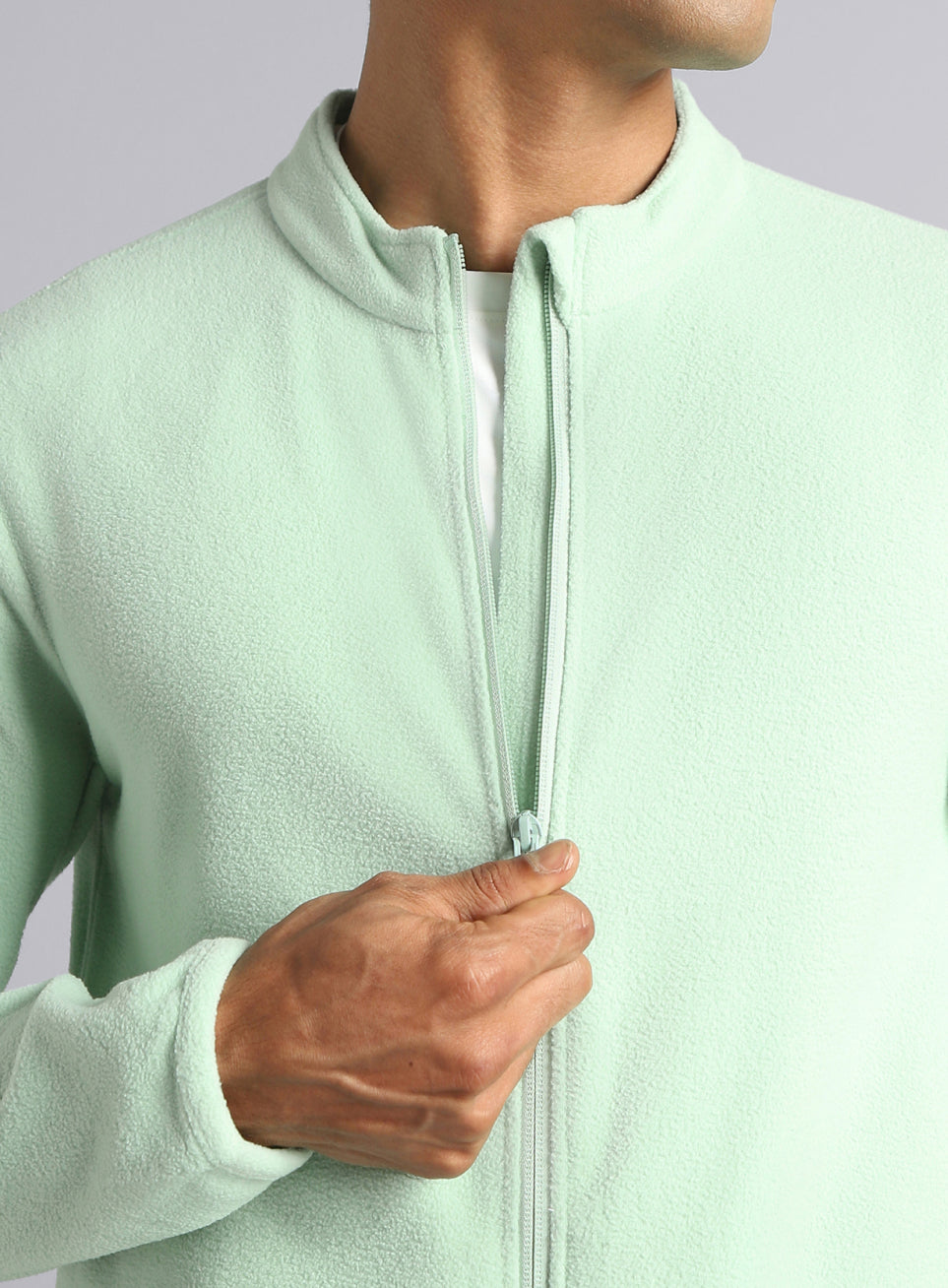 Men's Light Green Performance Pro Training Fleece Jacket
