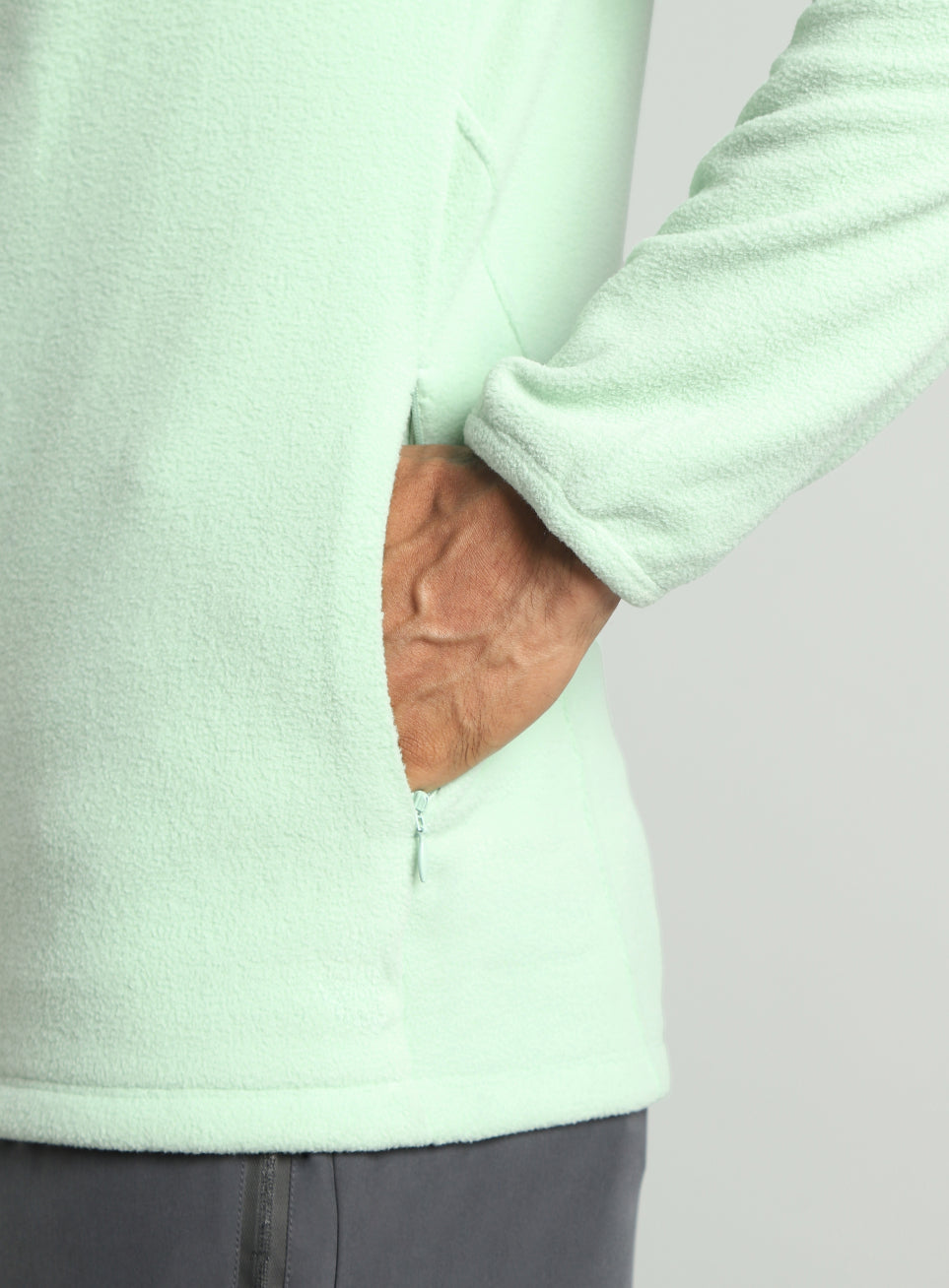 Men's Light Green Performance Pro Training Fleece Jacket