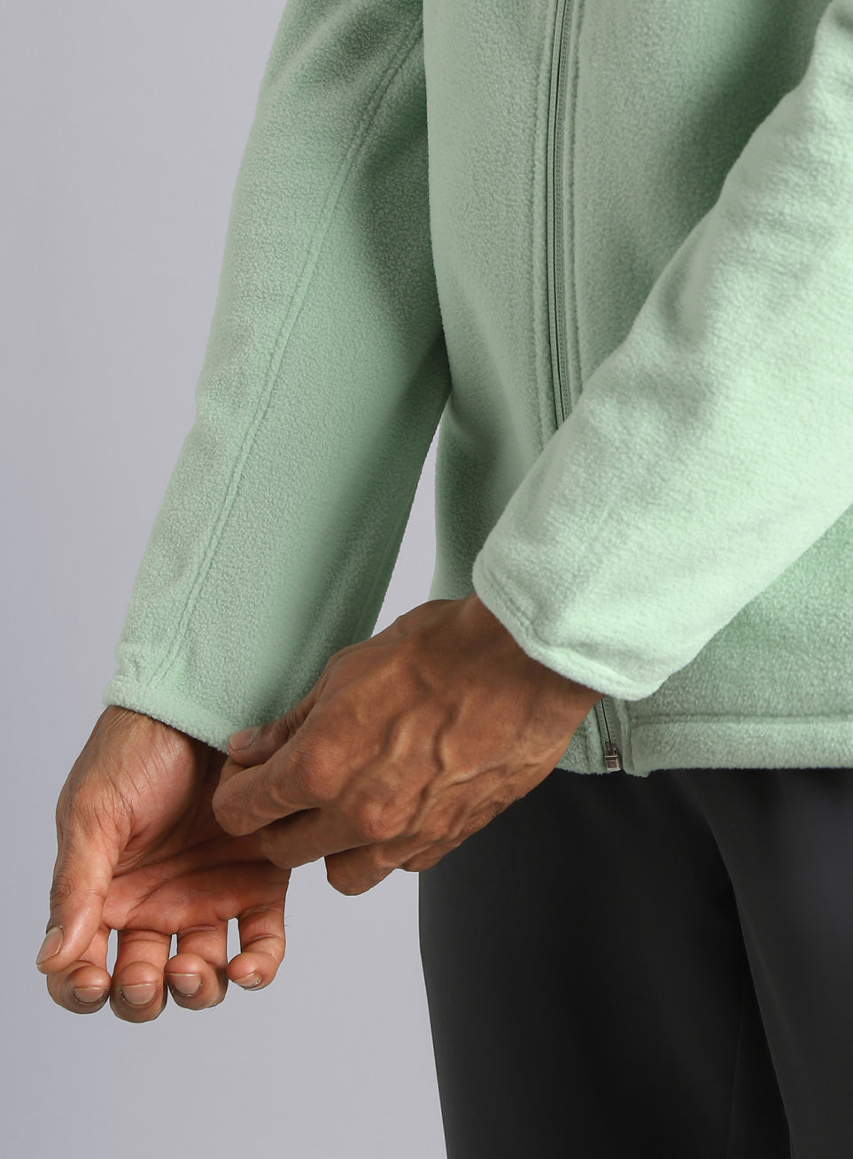 Men's Light Green Performance Pro Training Fleece Jacket