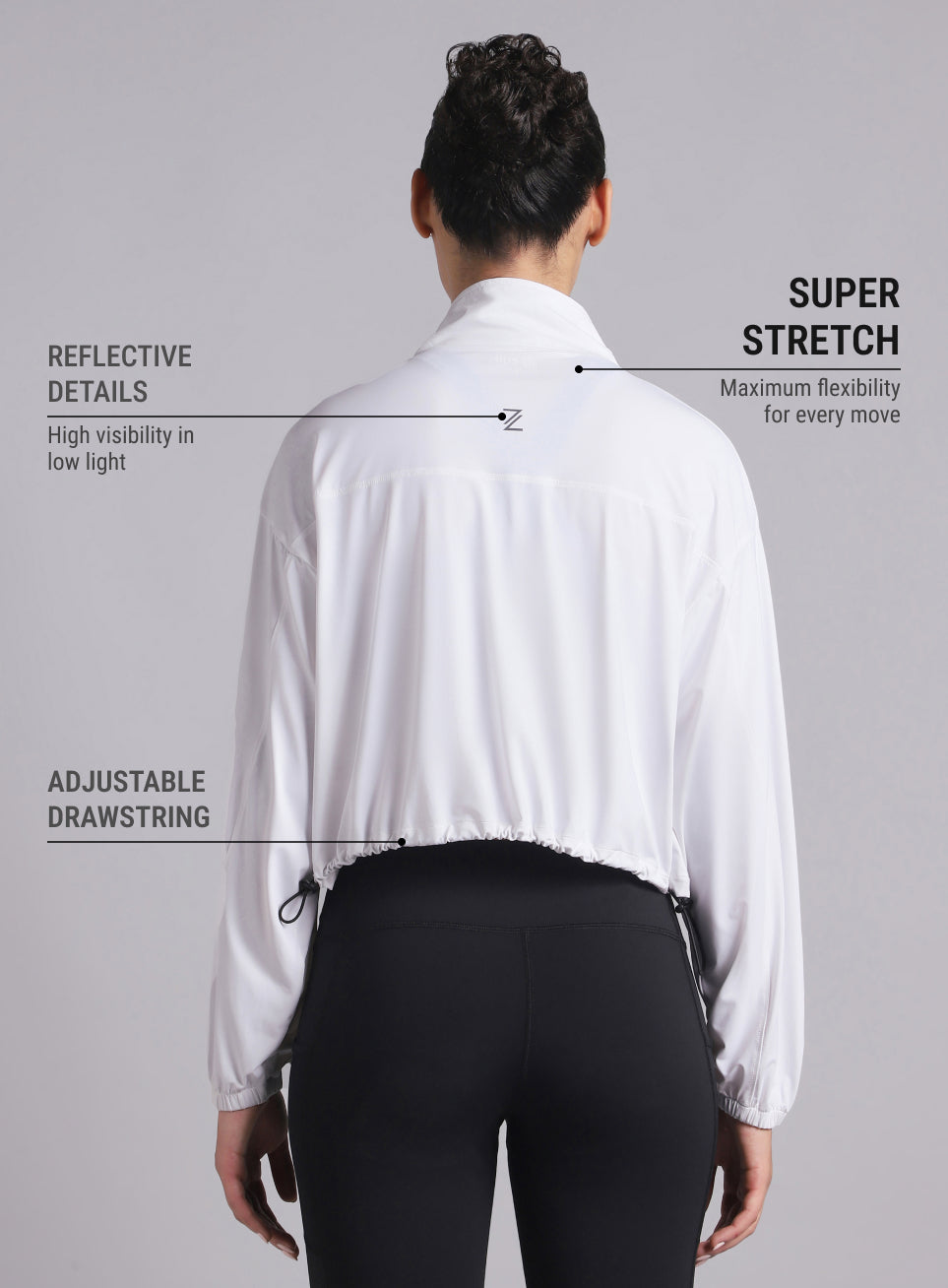 Women's White Supreme Soft Ultra Light Running Jacket