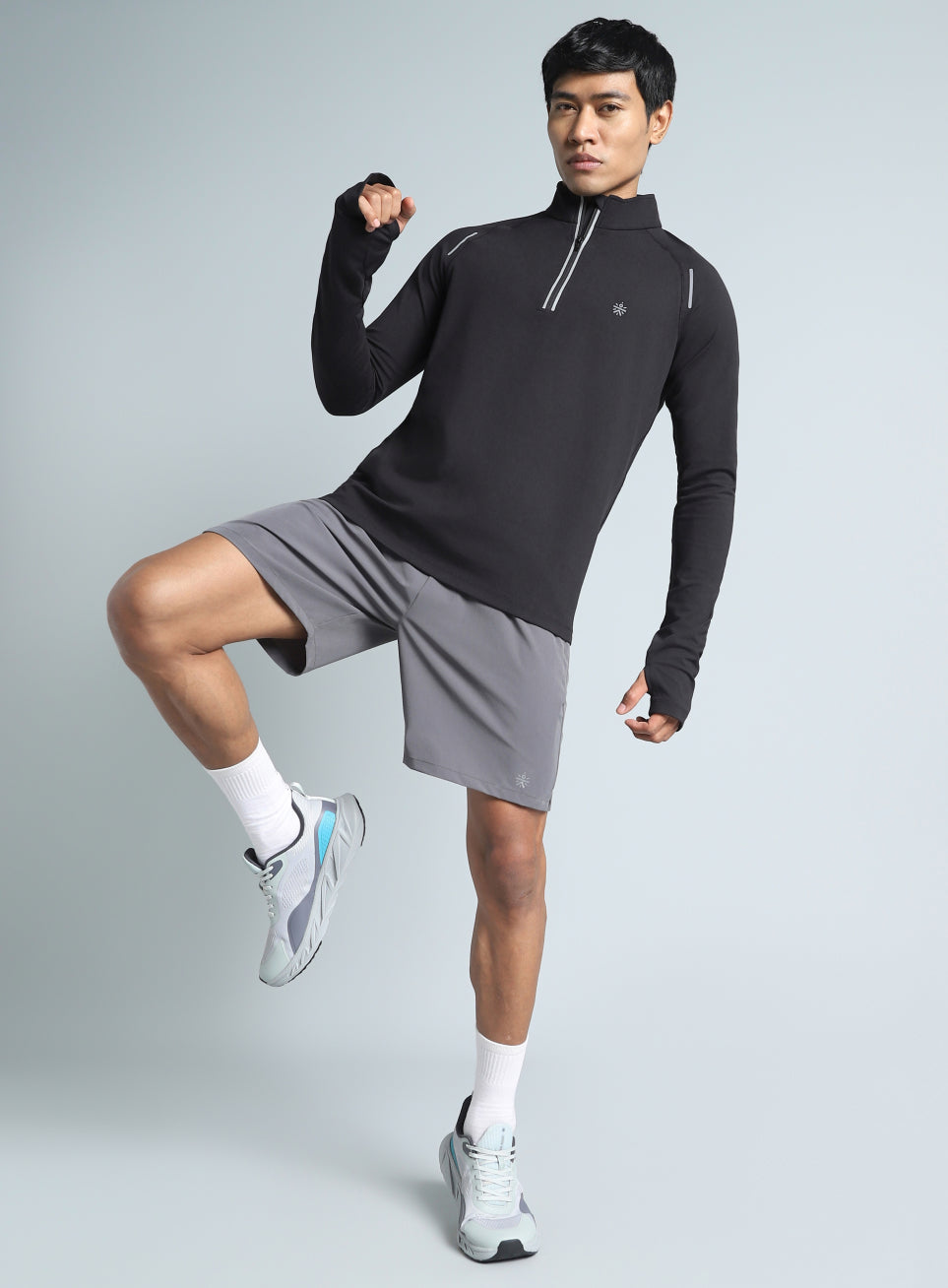 Men's Black Night Runner's Half Placket Jacket