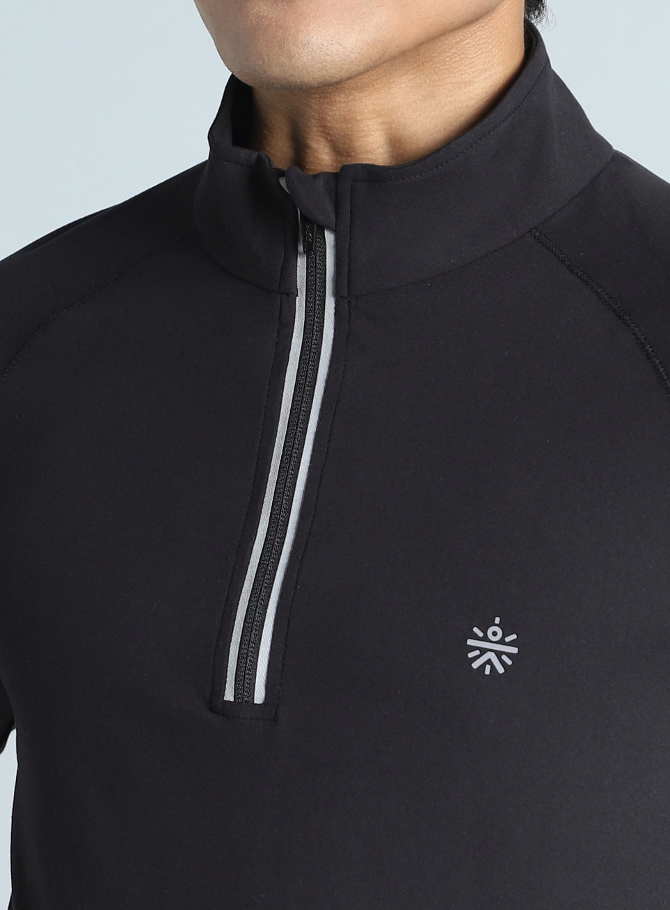 Men's Black Night Runner's Half Placket Jacket