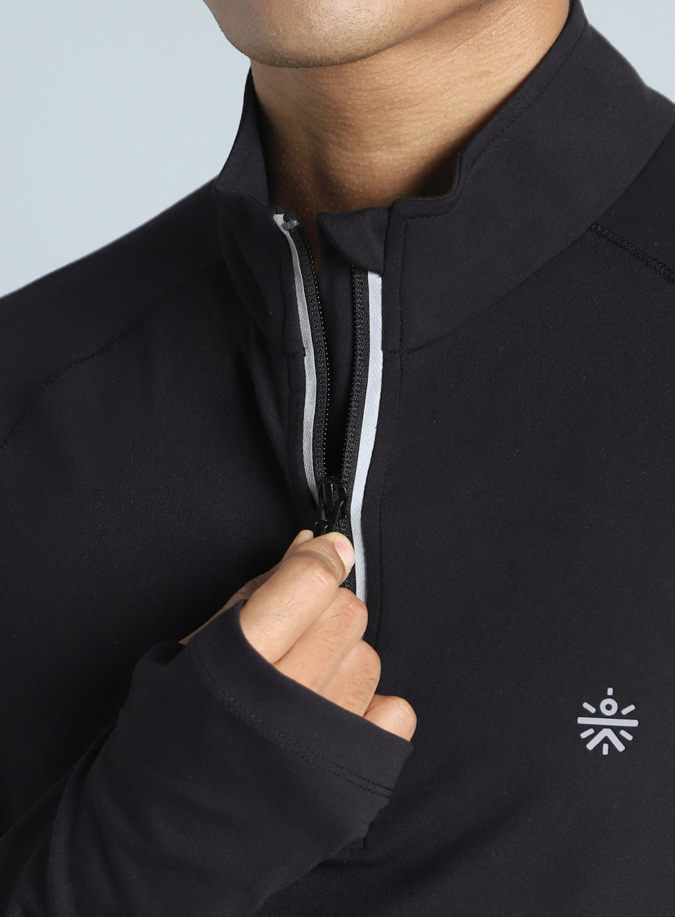 Men's Black Night Runner's Half Placket Jacket