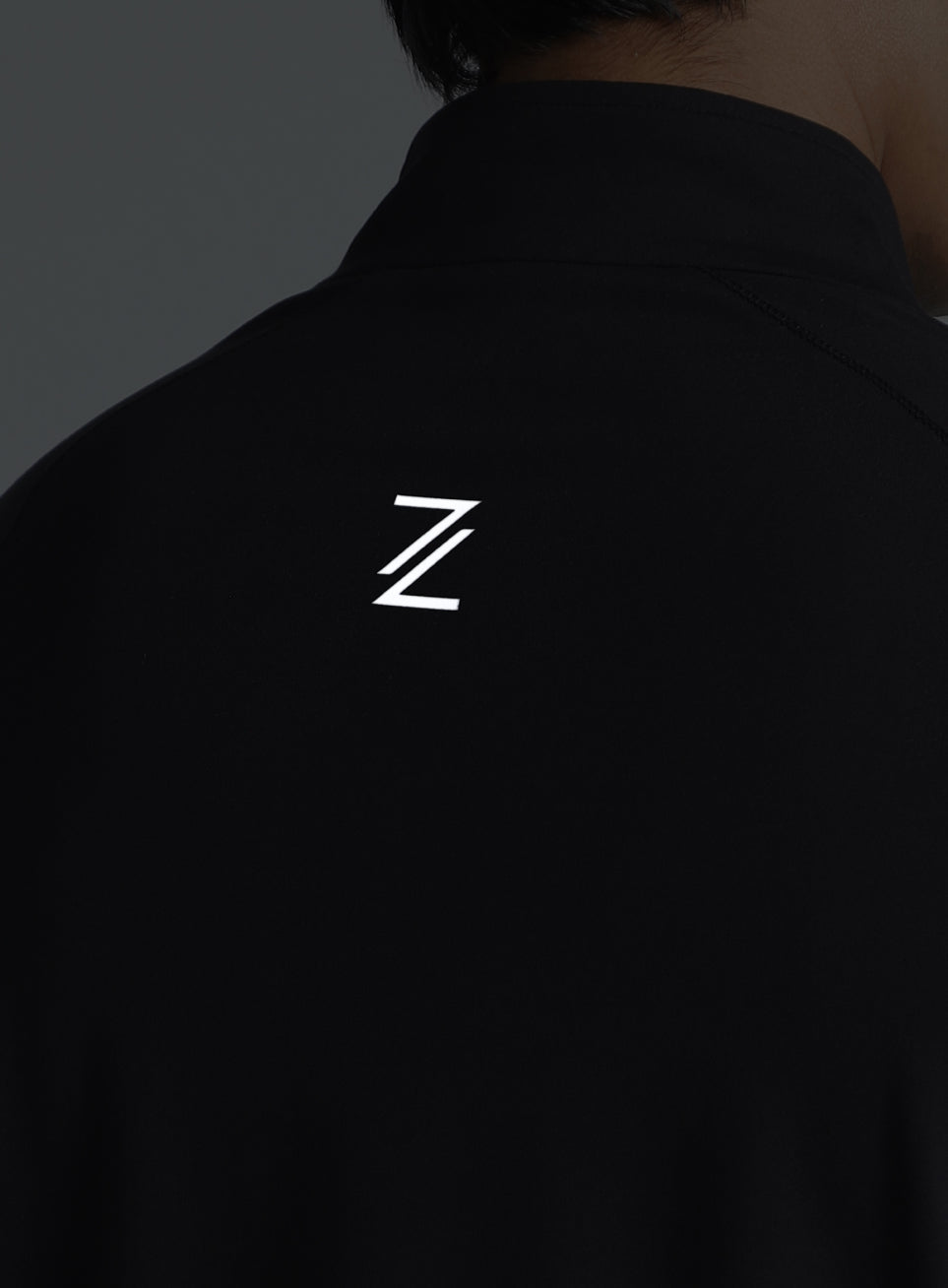 Men's Black Night Runner's Half Placket Jacket