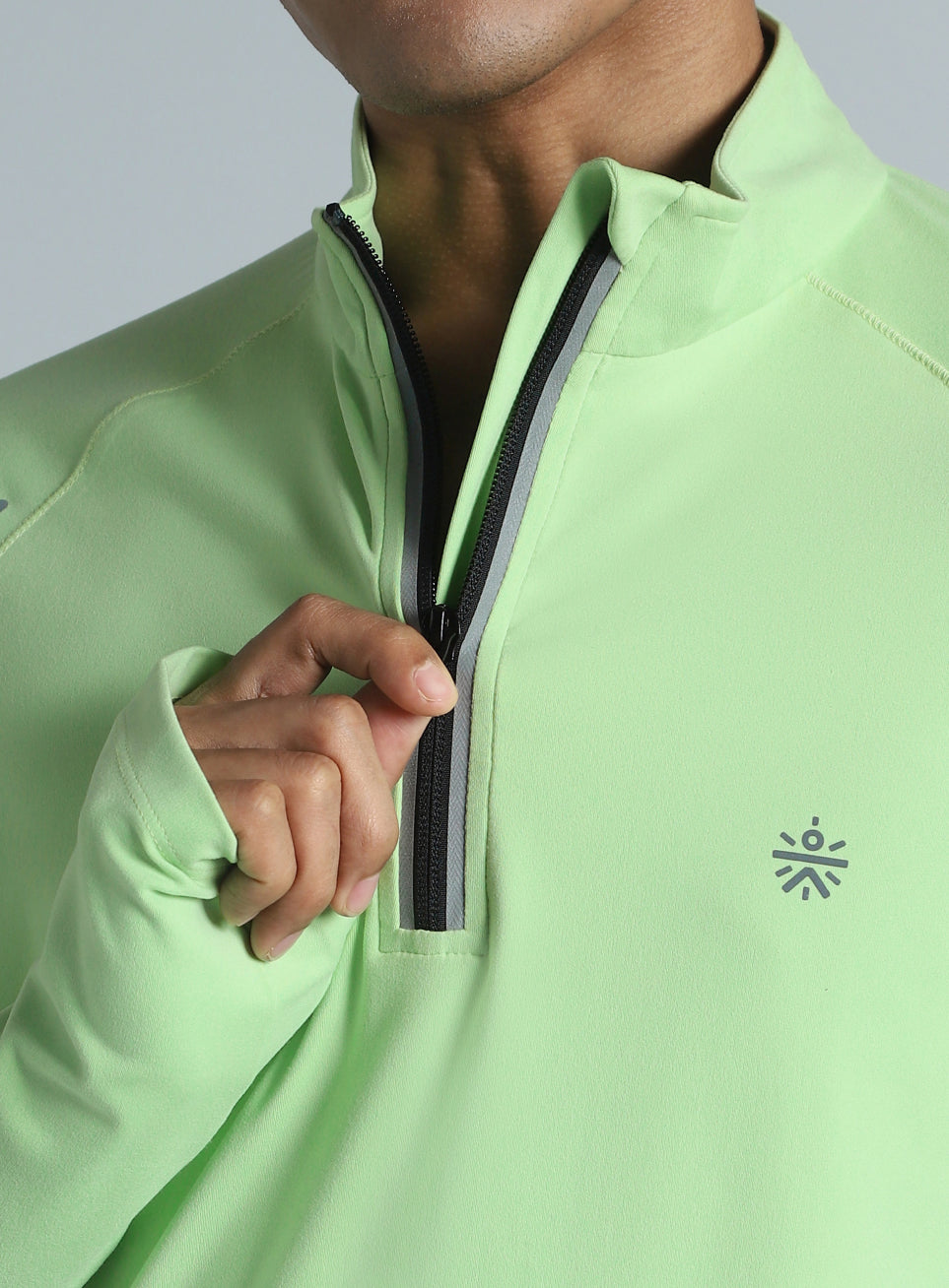 Men's Neon Green Night Runner's Half Placket Jacket