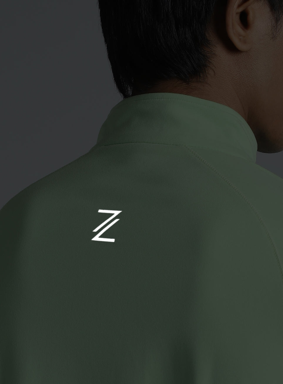 Men's Neon Green Night Runner's Half Placket Jacket