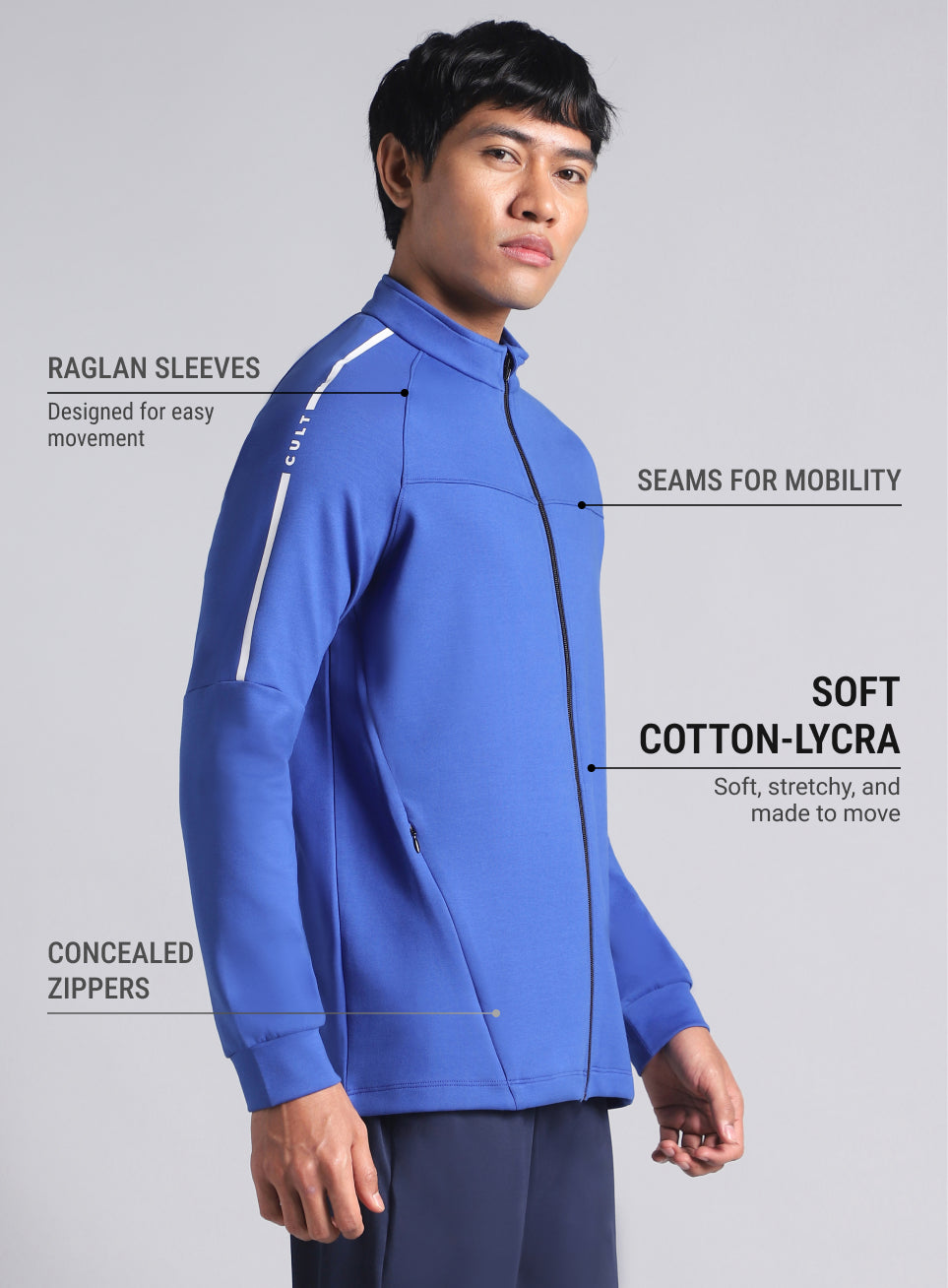 Men's Blue Training Essential Mid Layer Jacket