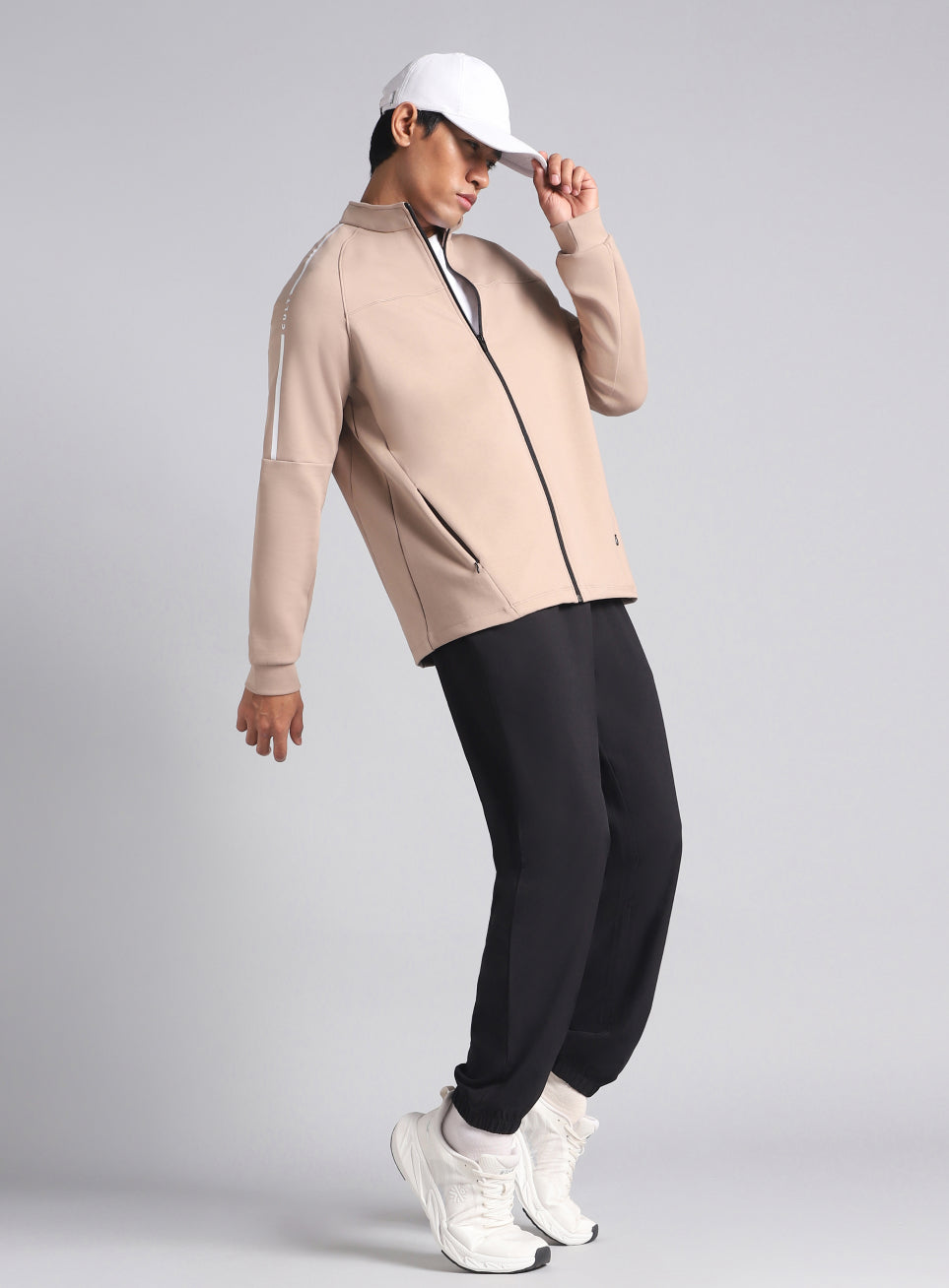 Men's Beige Training Essential Mid Layer Jacket