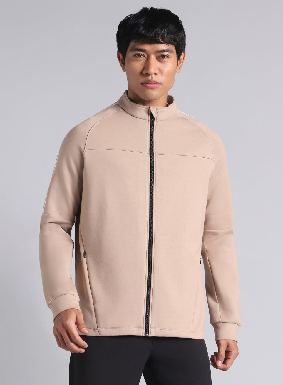 Men's Beige Training Essential Mid Layer Jacket