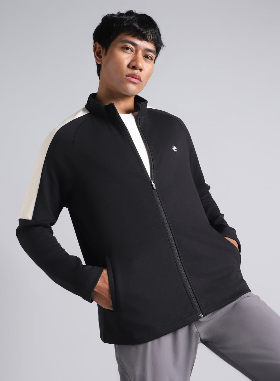 Men's Black Workout Essential Mid Layer Jacket