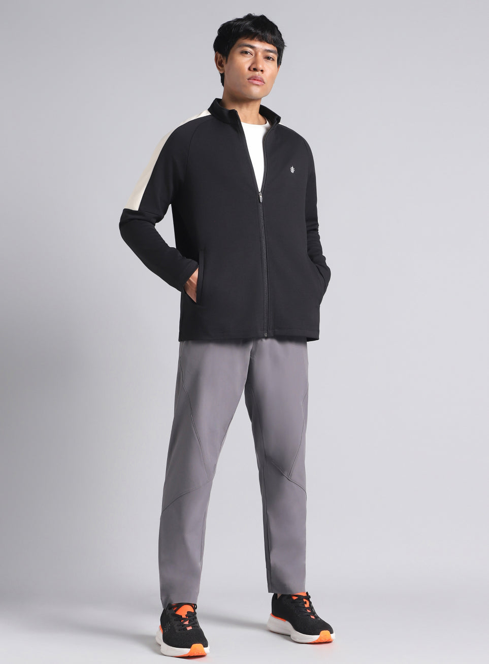 Men's Black Workout Essential Mid Layer Jacket